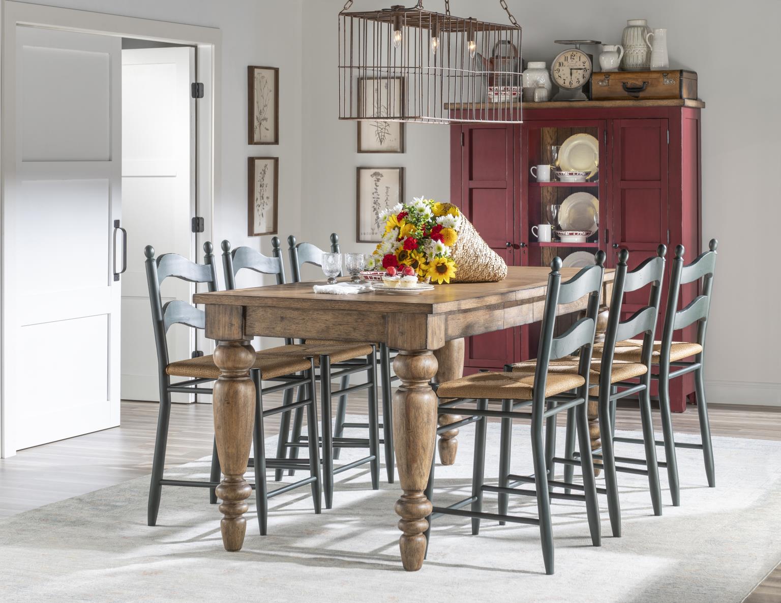 Chimney Leg Counter Height Table Barnwood Oak CLH4010-923 CLH4010923