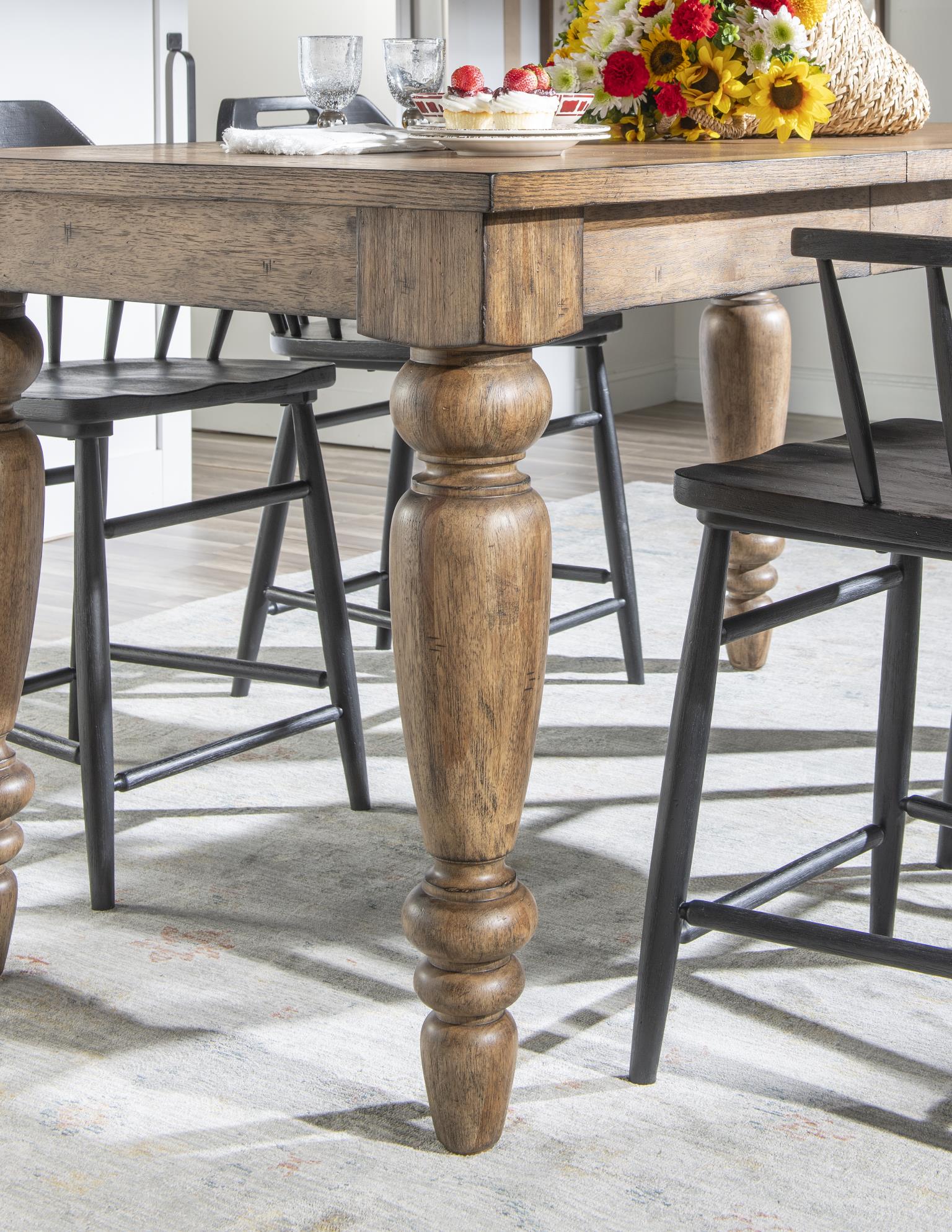 Chimney Leg Counter Height Table Barnwood Oak CLH4010-923 CLH4010923