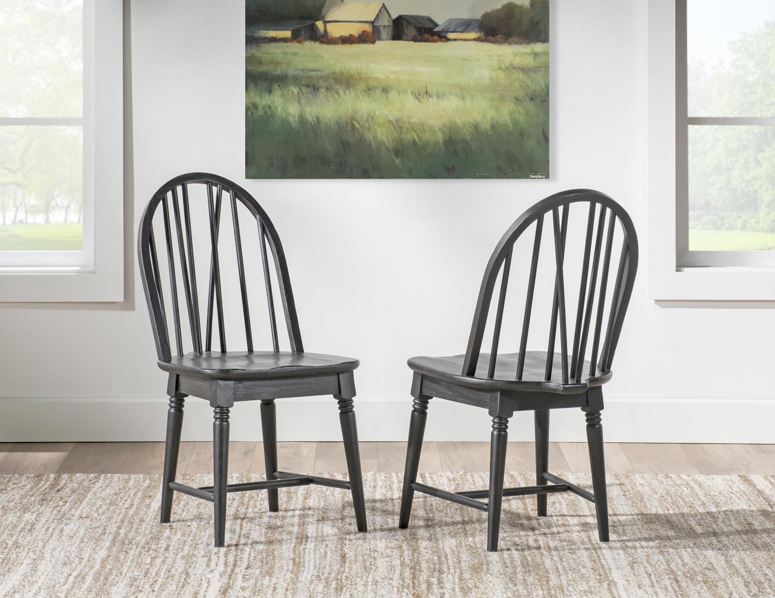 Windsor Side Chair V Shape Kettle Black CLH4011-140 CLH4011140