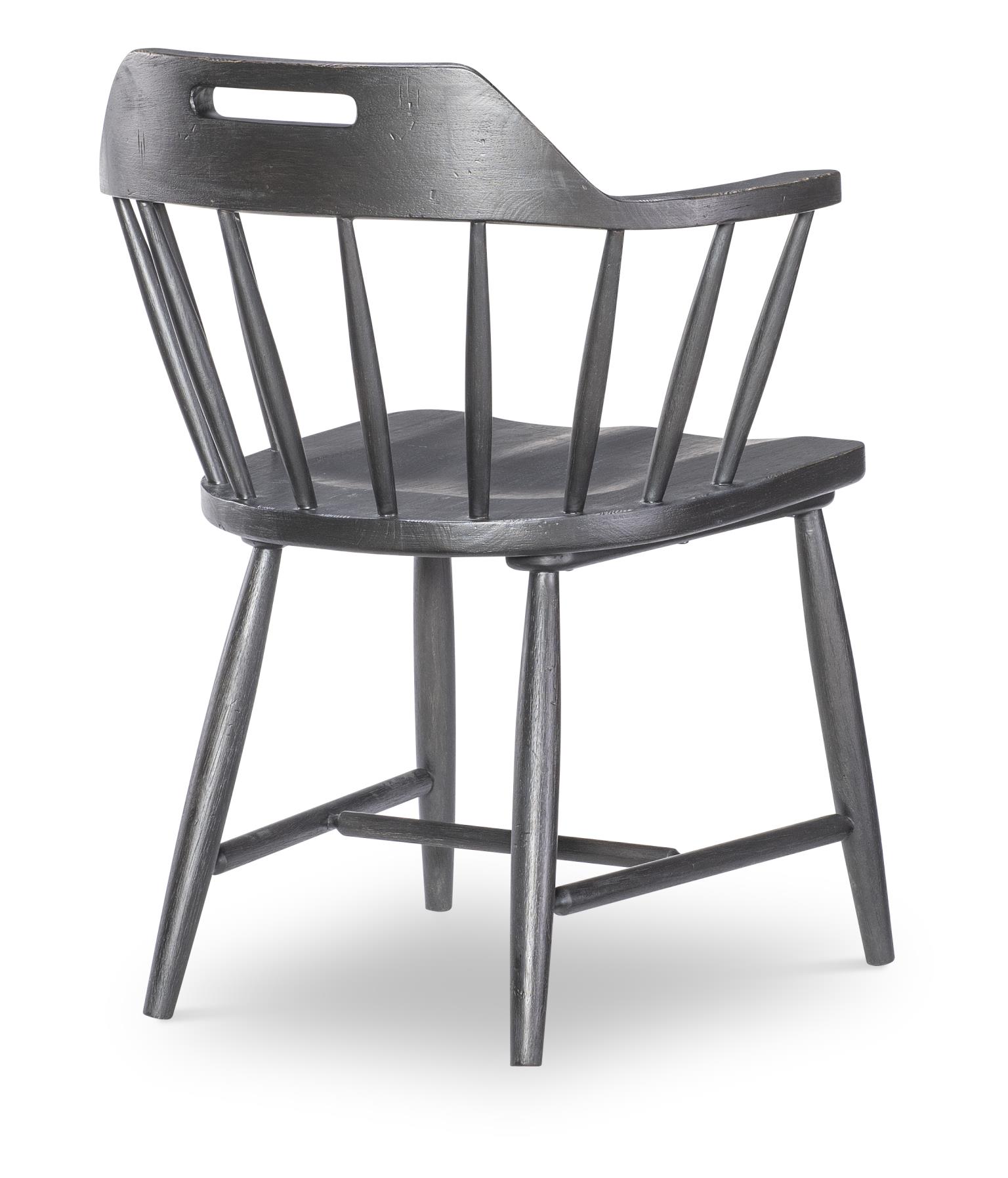 Spindle Back Arm Chair W. Handle Cut Out Kettle Black CLH4011-341 CLH4011341