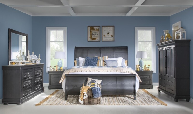 Complete Sleigh Bed 6/6 King Kettle Black CLH4011-4306K CLH40114306K