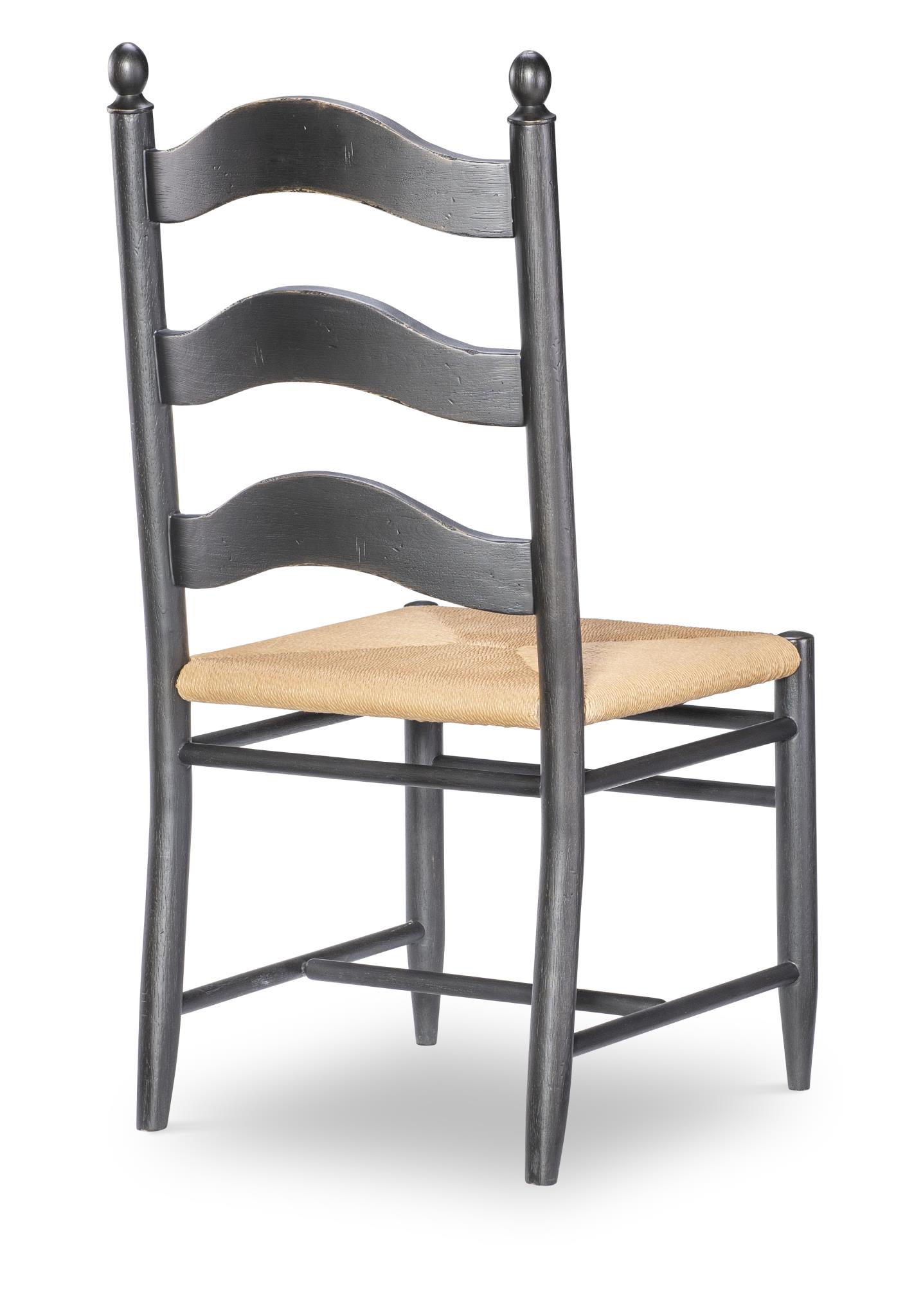 Rush Seat Ladder Back Side Chair Kettle Black CLH4011-440 CLH4011440