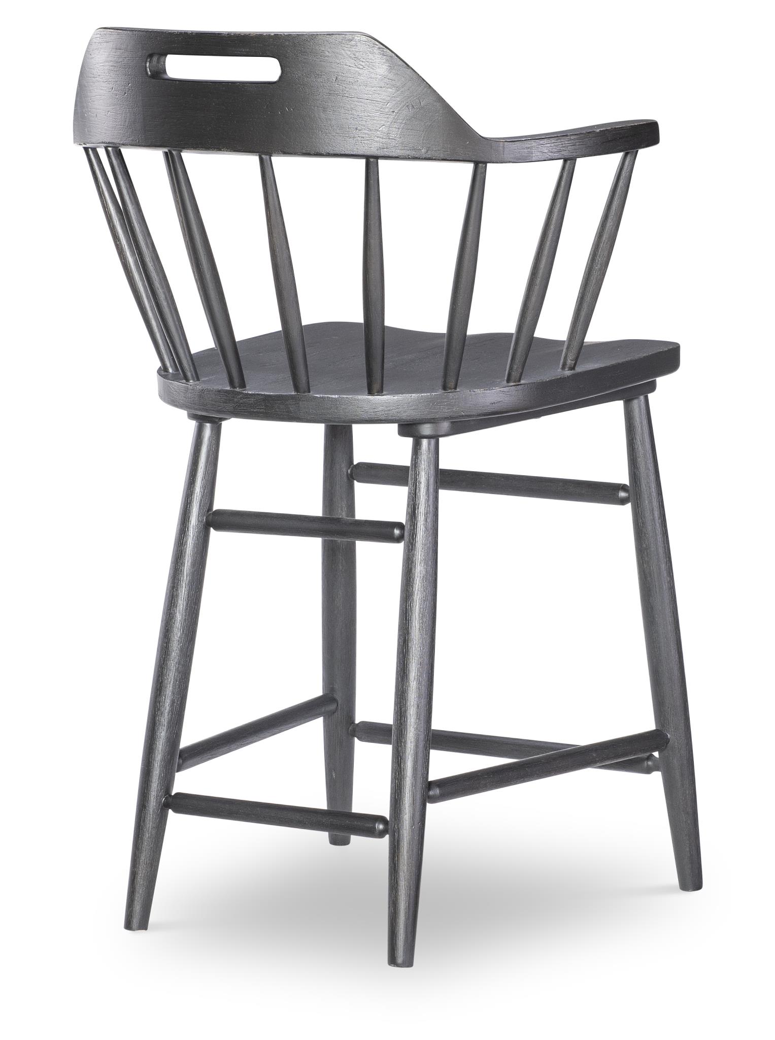 Counter Height Spindle Back Arm Chair With Handle Cut Out Kettle Black CLH4011-945 CLH4011945