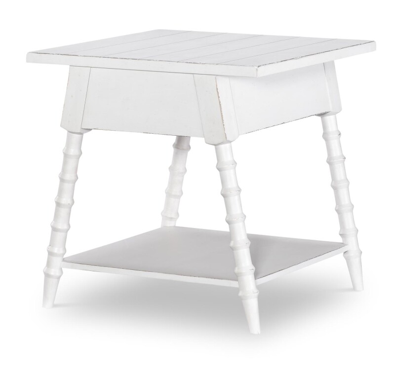 Vintage Market AT Splayed Bobbin Leg 1 Drw End Table Picket Fence CLH4012-505 CLH4012505