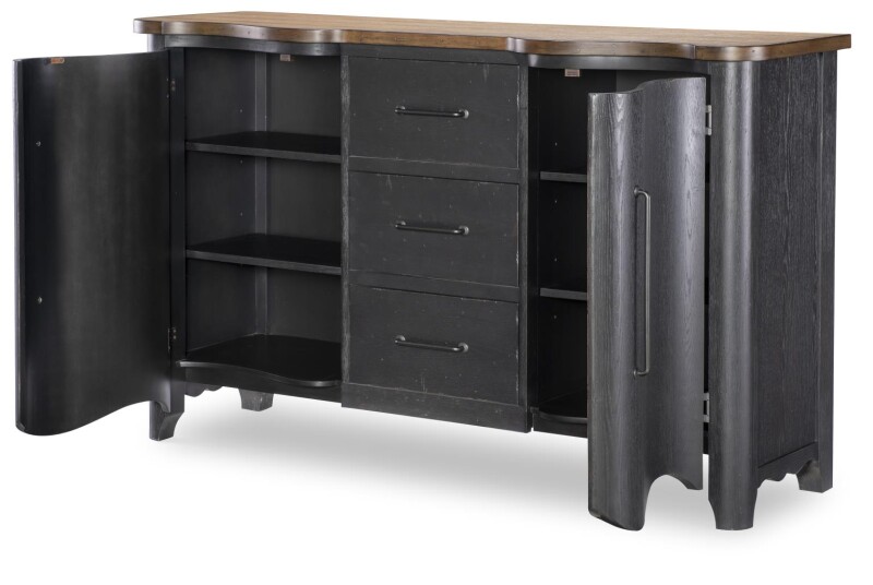 Vintage Market AT Door Chest 3 Drw Barnwood Oak And Kettle Black CLH4016-2210 CLH40162210