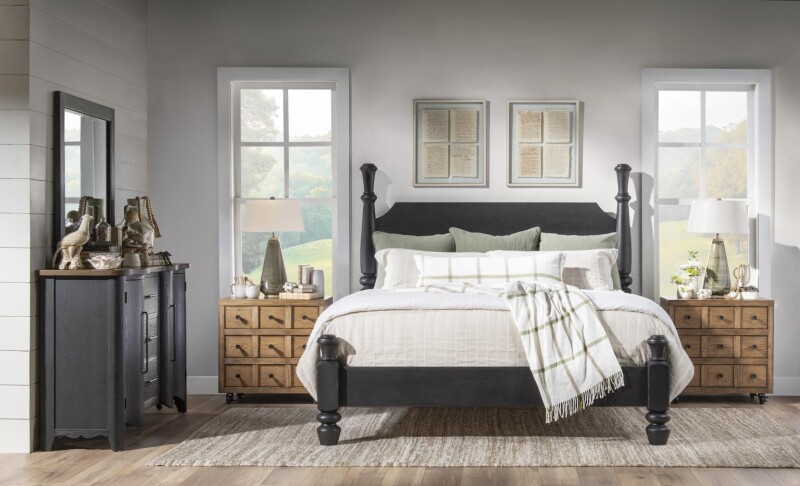 Vintage Market AT Door Chest 3 Drw Barnwood Oak And Kettle Black CLH4016-2210 CLH40162210