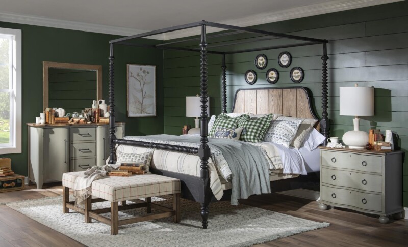 Complete Bobbin Post Canopy Bed 6/6 King CLH40164809K
