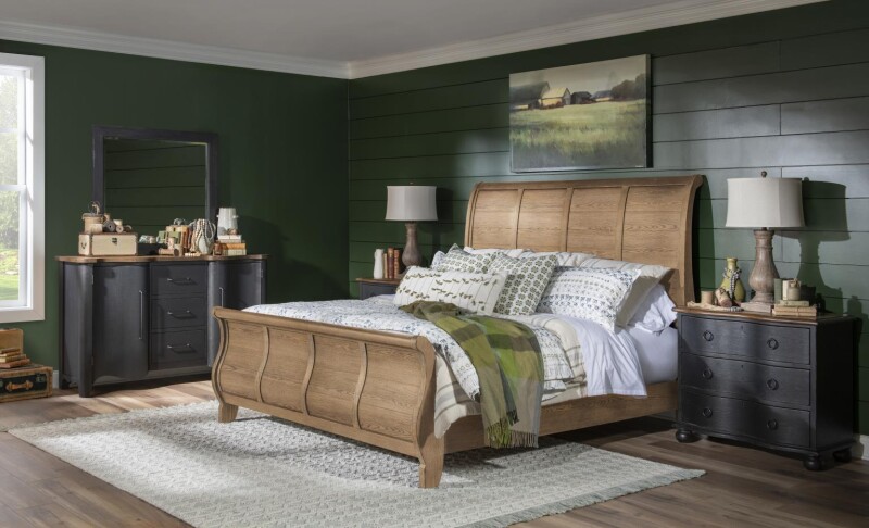 Vintage Market AT Accent Chest 3 Drawers Barnwood Oak And Kettle Black CLH4016-805 CLH4016805