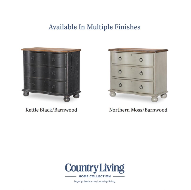 Vintage Market AT Accent Chest 3 Drawers Barnwood Oak And Kettle Black CLH4016-805 CLH4016805