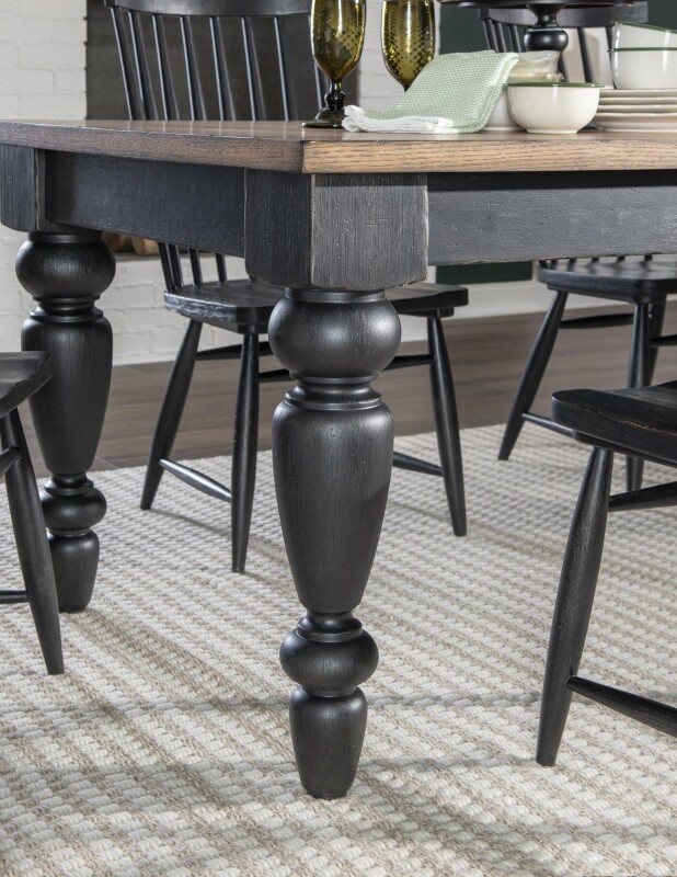 Chimney Leg Counter Height Table Barnwood Oak And Kettle Black CLH4016-923 CLH4016923