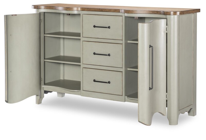 Vintage Market AT Door Chest 3 Drw Barnwood Oak And Northern Moss CLH4019-2210 CLH40192210