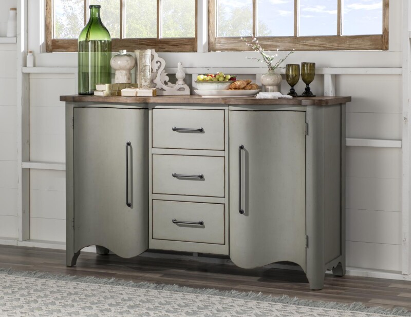 Vintage Market AT Door Chest 3 Drw Barnwood Oak And Northern Moss CLH4019-2210 CLH40192210