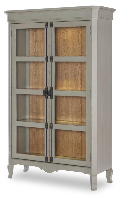 Cremone Bolt Display Cabinet Barnwood Oak And Northern Moss CLH4019-570 CLH4019570