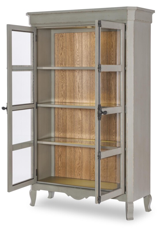Cremone Bolt Display Cabinet Barnwood Oak And Northern Moss CLH4019-570 CLH4019570