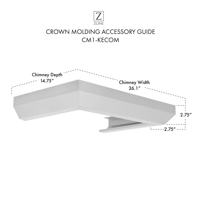 Crown Molding #1 For Wall Range Hood CM1KECOM