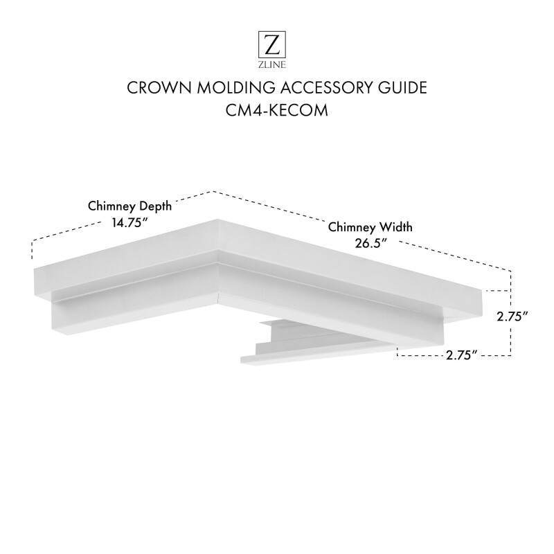 Crown Molding #4 For Wall Range Hood CM4KECOM