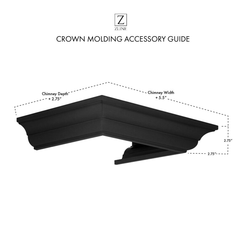 Crown Molding Profile 6 for Wall Mount Range Hood CM6BSKBN, product image 4 of 7