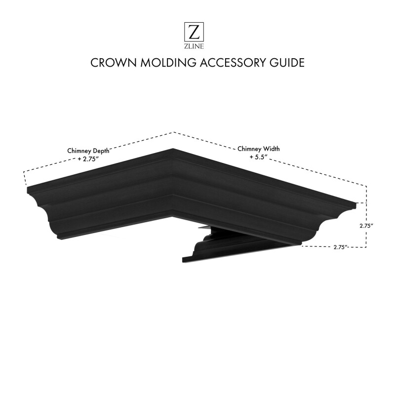 Crown Molding Profile 6 for Wall Mount Range Hood CM6BSKEN