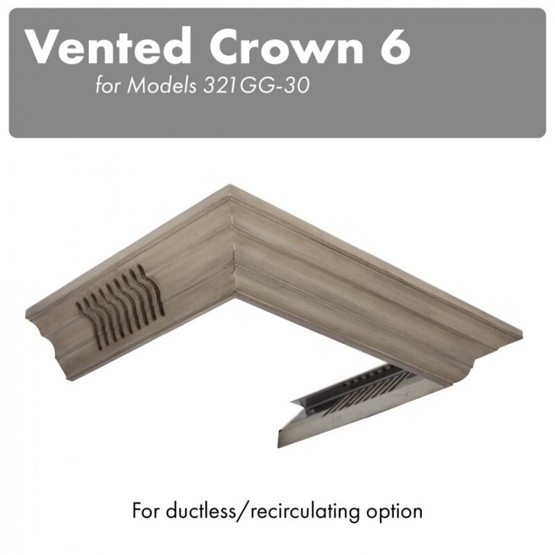 Vented Crown Molding Profile 6 For Wall Mount Range Hood CM6V300G
