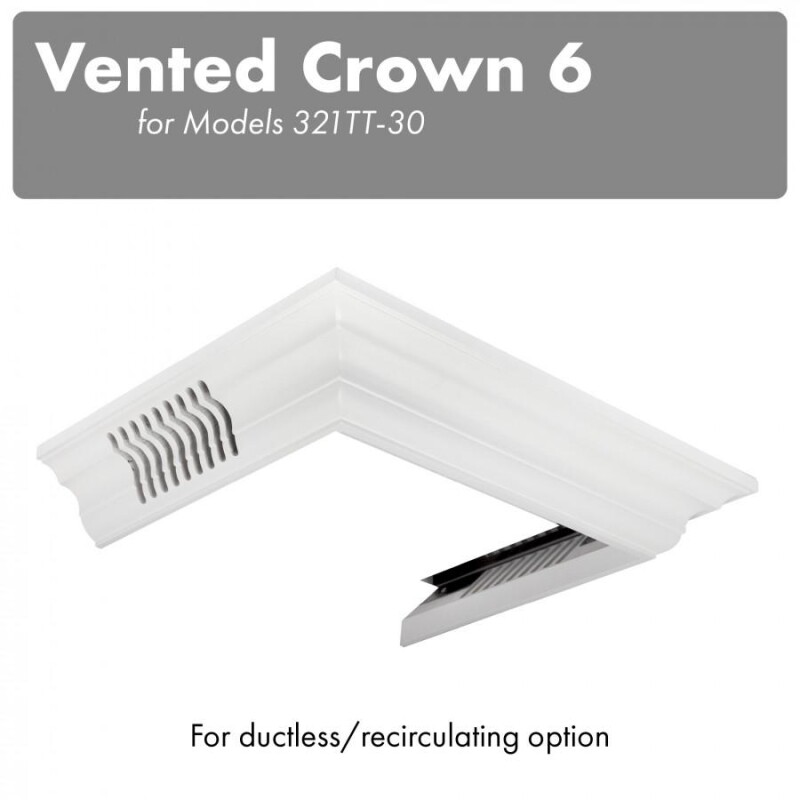 Vented Crown Molding Profile 6 For Wall Mount Range Hood CM6V300T