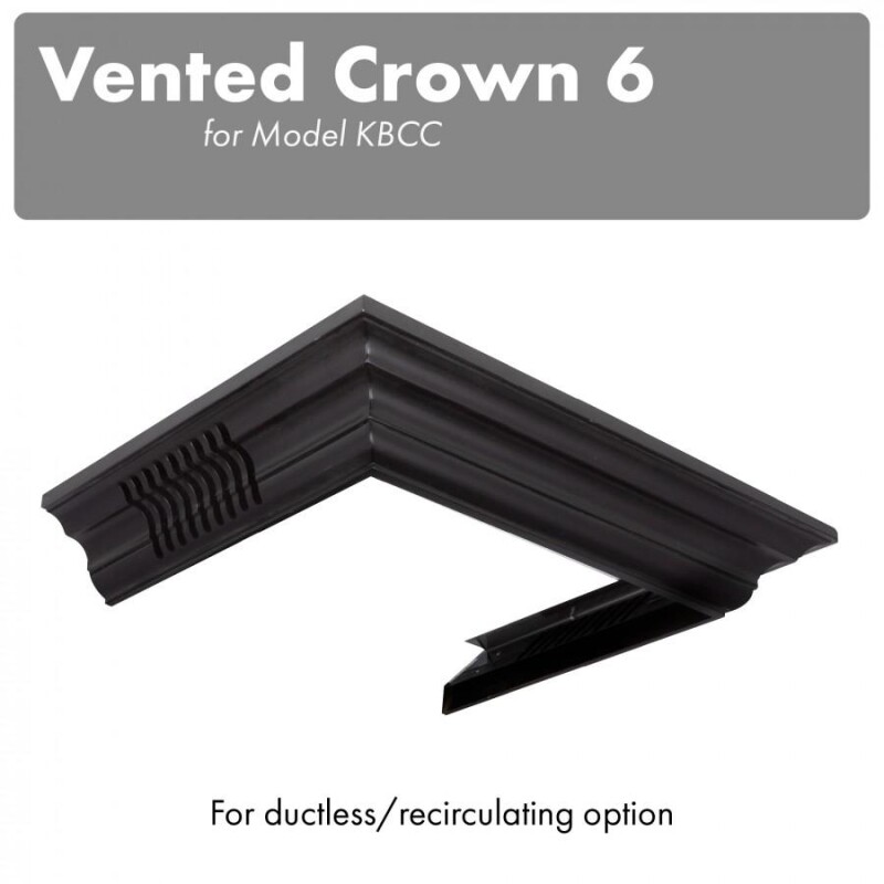 Vented Crown Molding Profile 6 for Wall Mount Range Hood CM6VKBCC