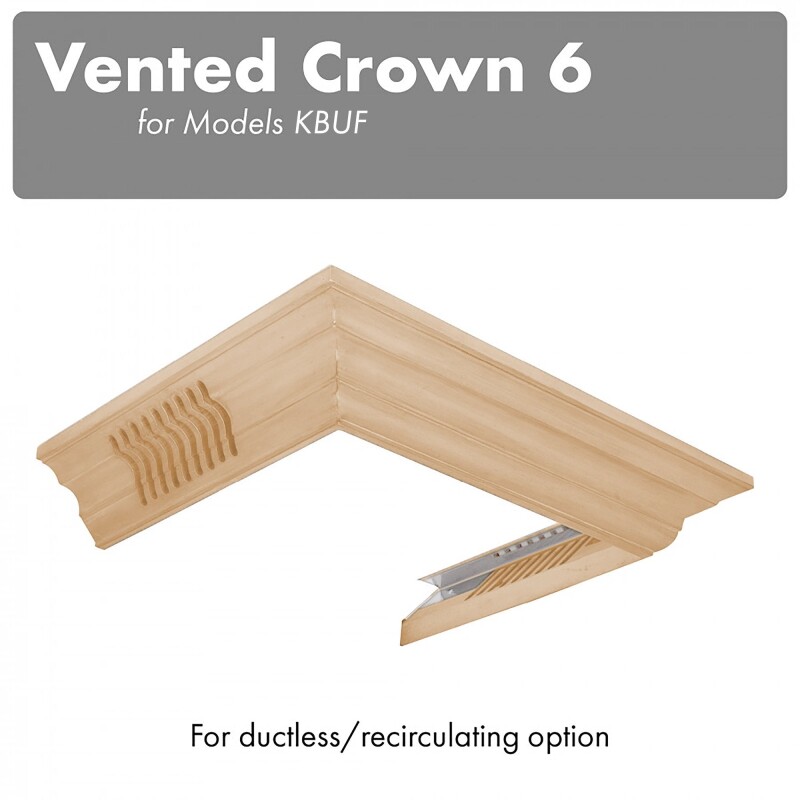 Vented Crown Molding Profile 6 for Wall Mount Range Hood CM6VKBUF