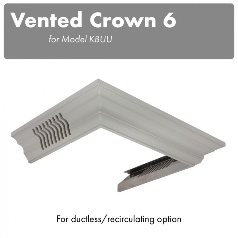 Vented Crown Molding Profile 6 for Wall Mount Range Hood CM6VKBUU