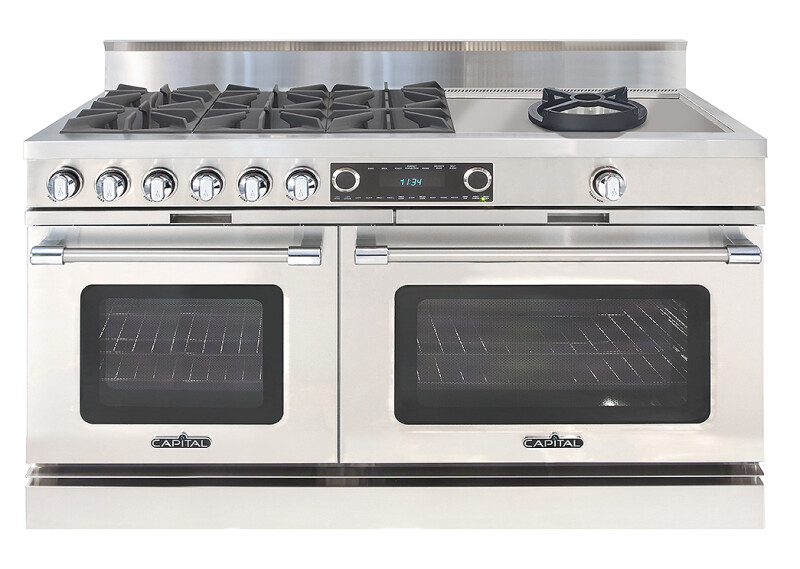 60″ Grand Chef Dual Fuel Range 6 Open Burners / Power Wok NG COB606CWN