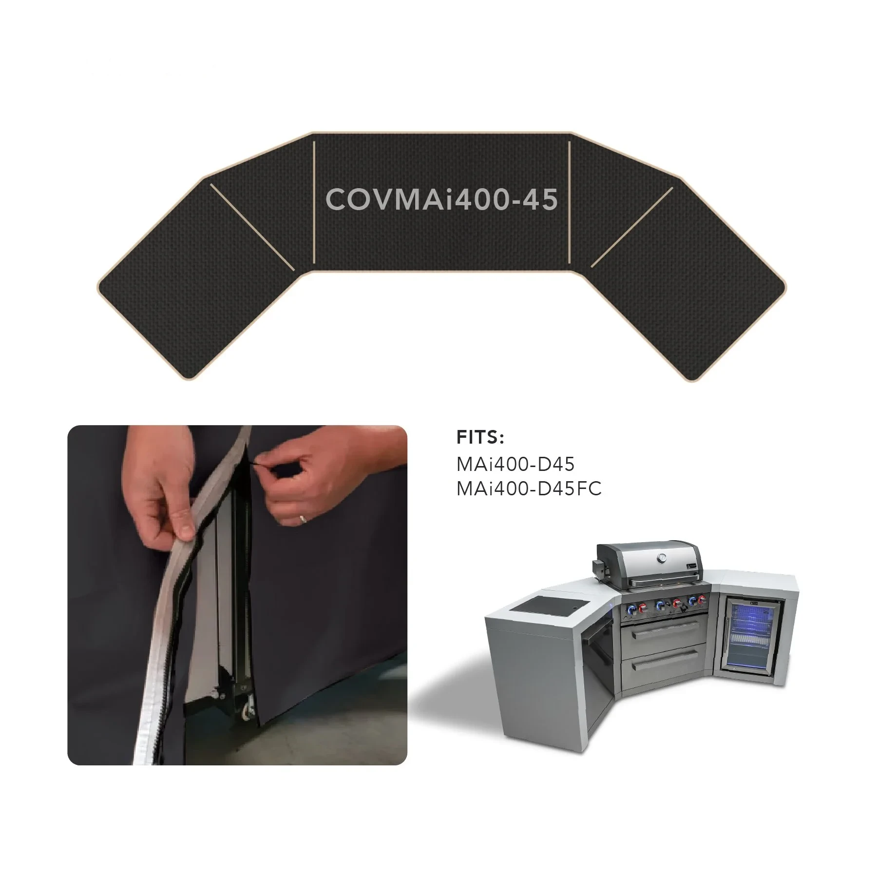 Cover For 4-burner Island With 45-degree Corners COVMAI40045