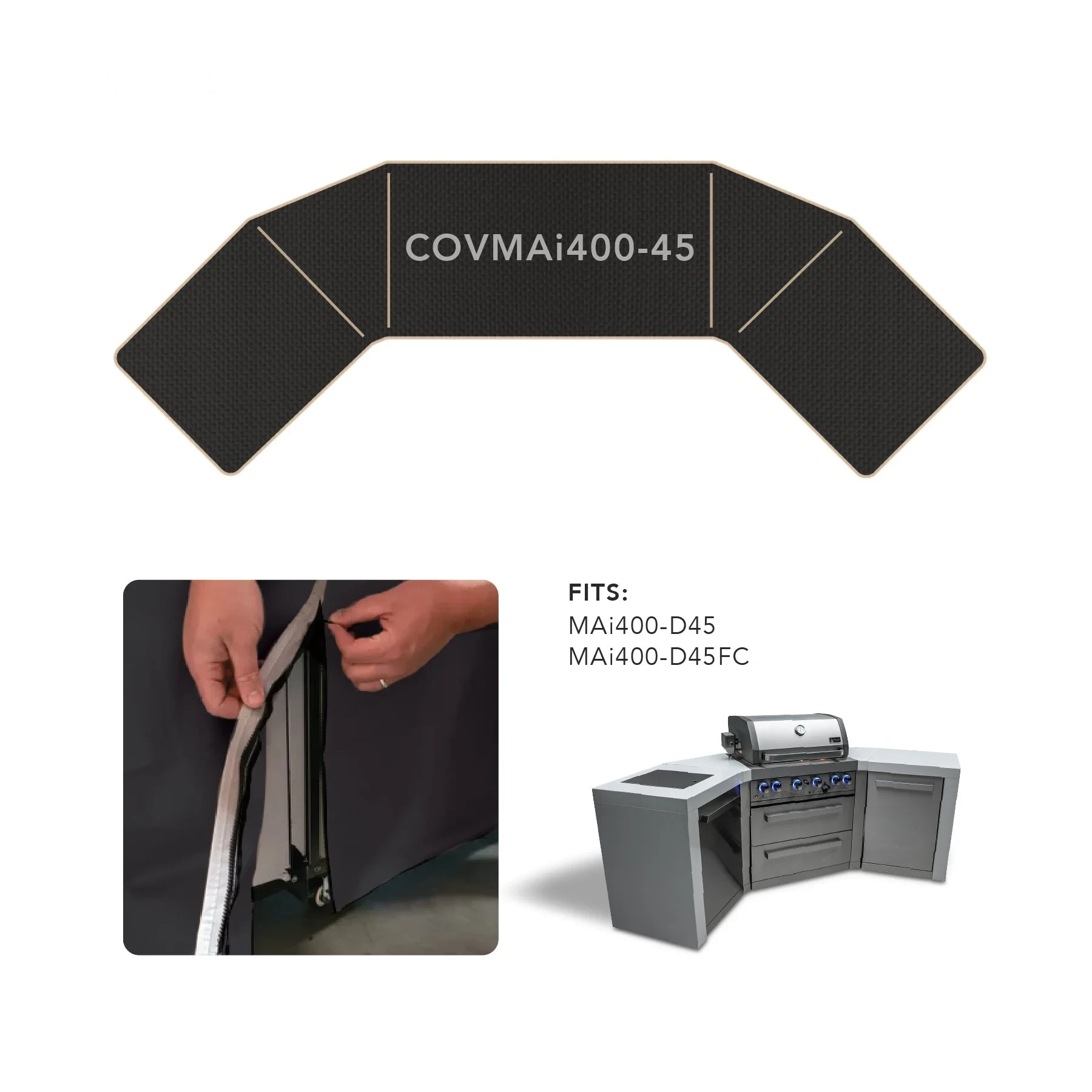 Cover For 4-burner Island With 45-degree Corners COVMAI40045