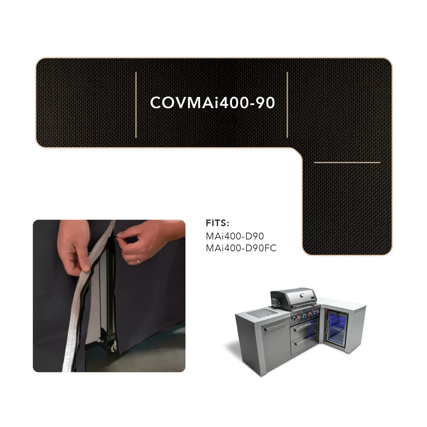 Cover For 400 Island With A 90-degree Corner COVMAI40090