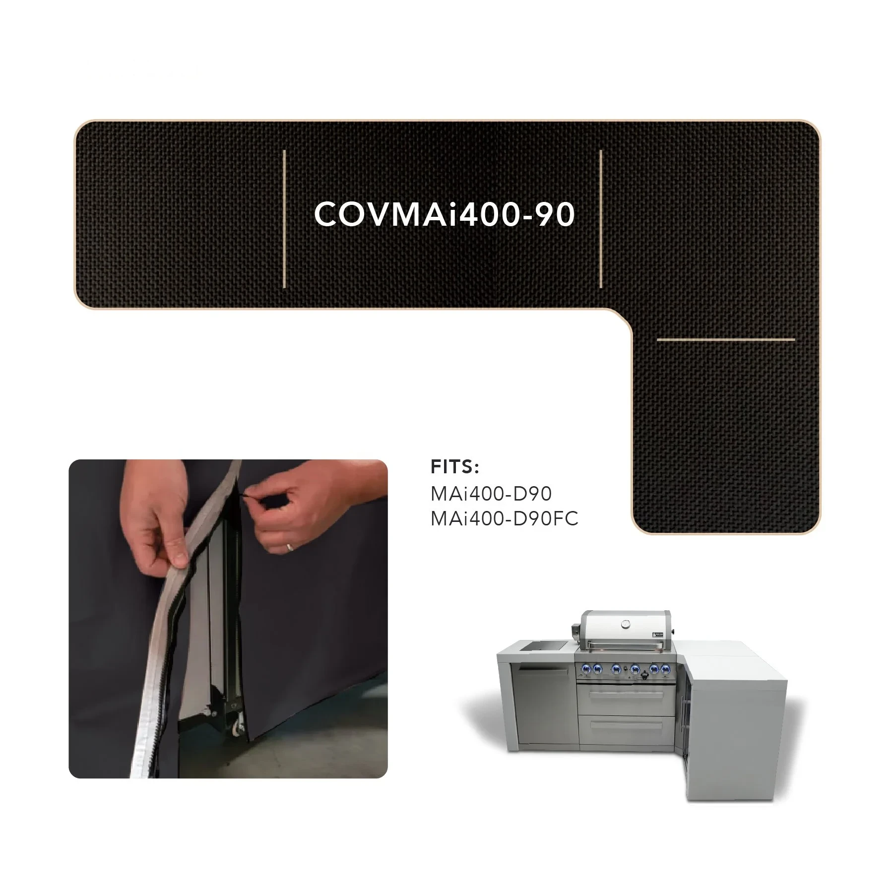 Cover For 400 Island With A 90-degree Corner COVMAI40090