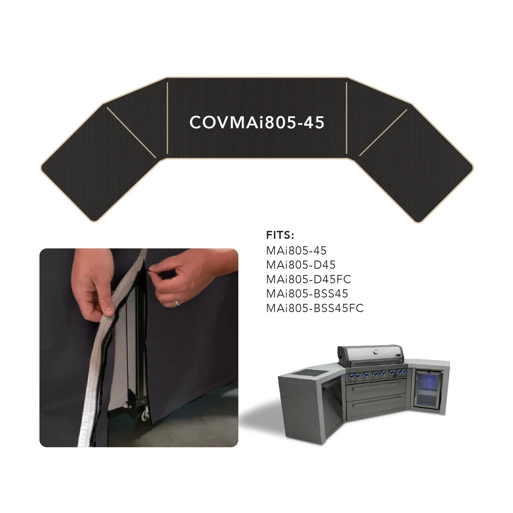 Cover For 6-burner Island With 45-degree Corners COVMAI80545