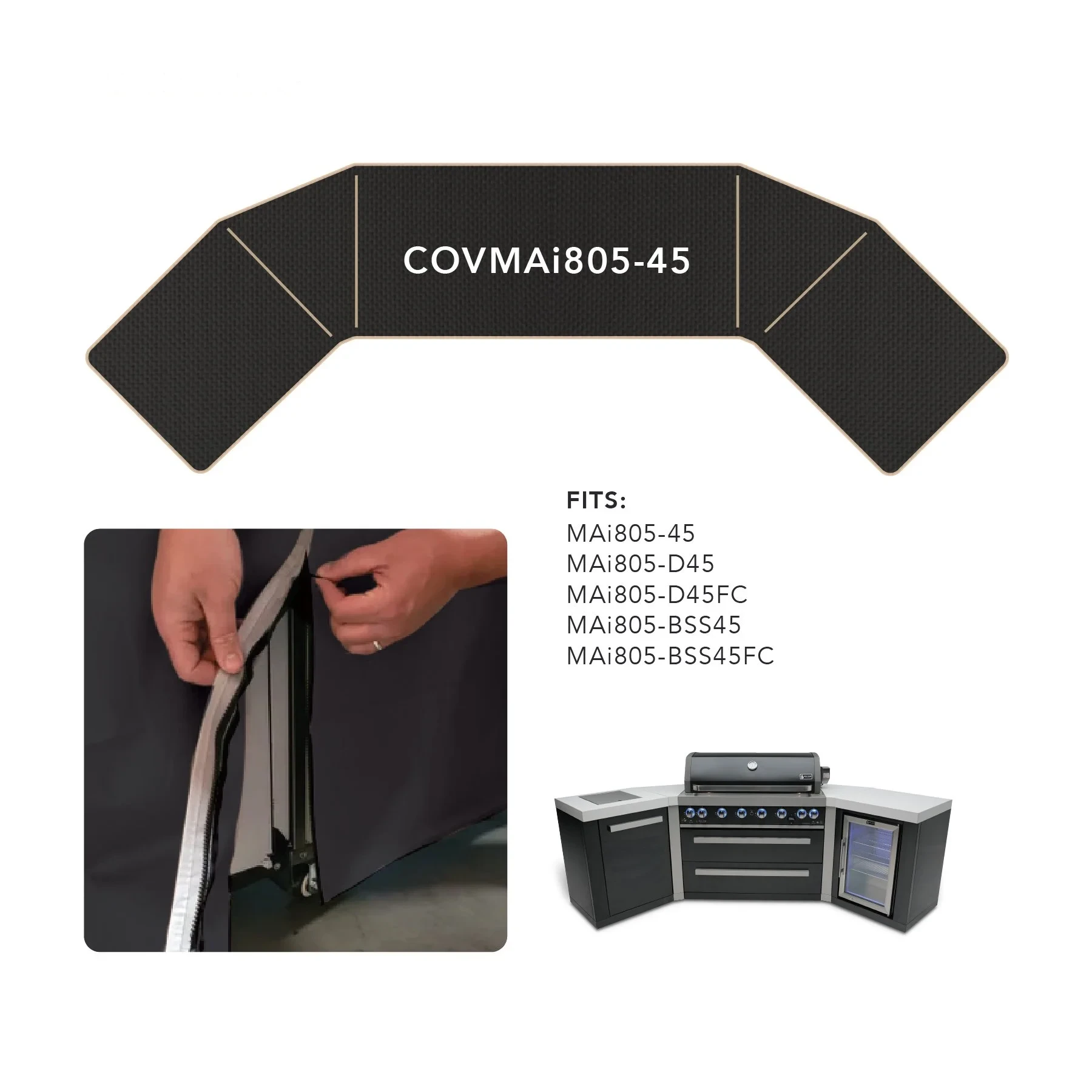 Cover For 6-burner Island With 45-degree Corners COVMAI80545