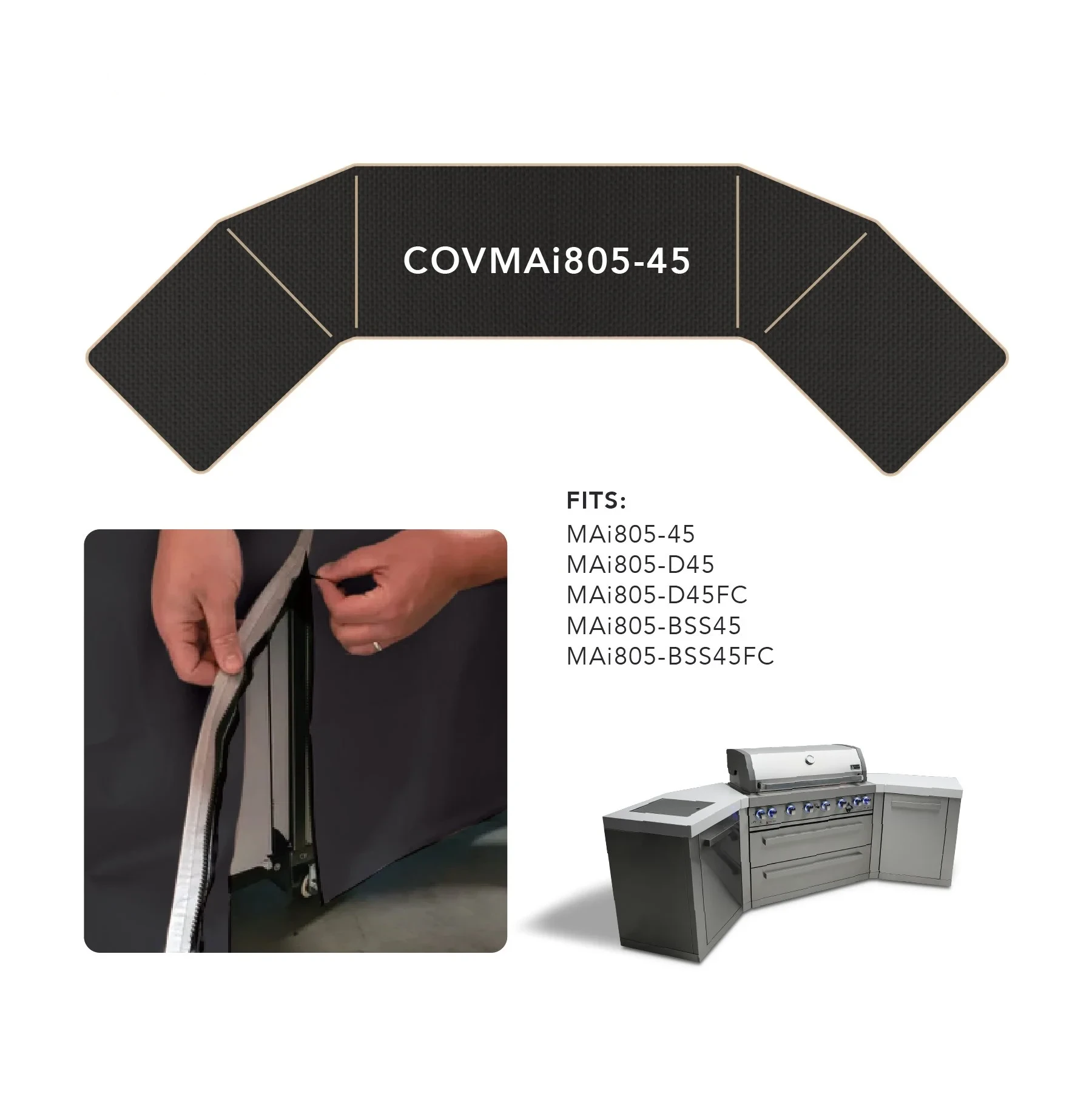 Cover For 6-burner Island With 45-degree Corners COVMAI80545