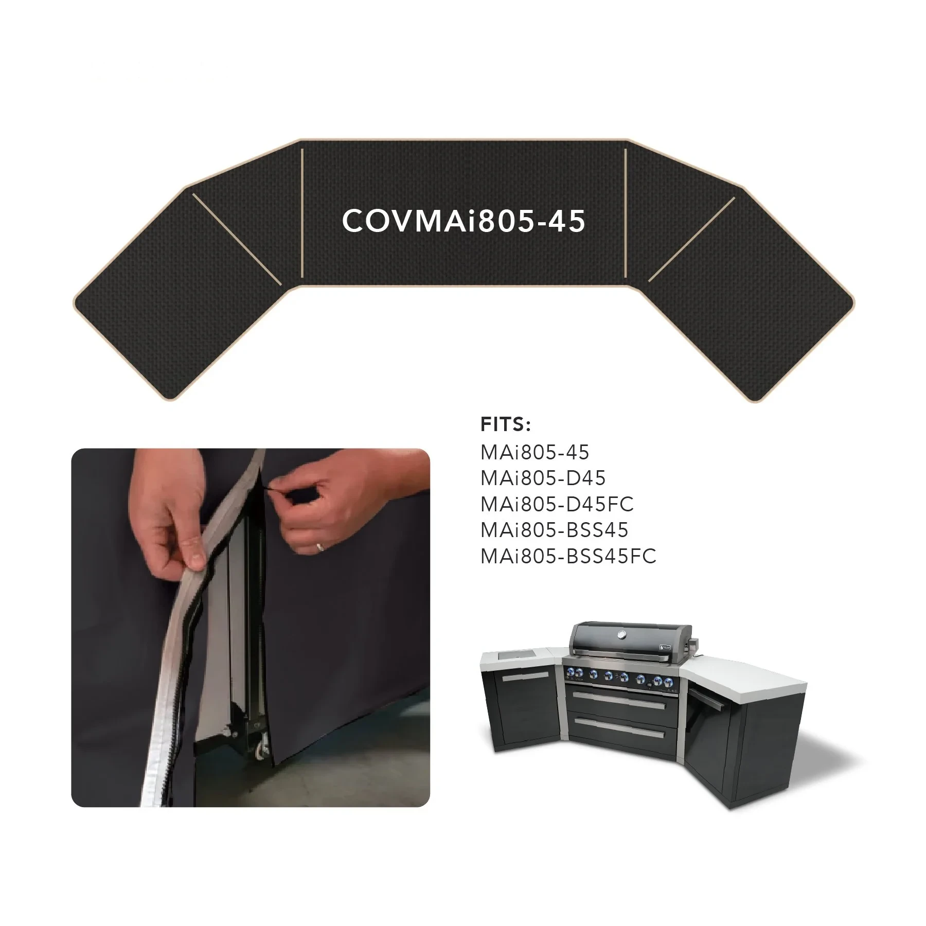 Cover For 6-burner Island With 45-degree Corners COVMAI80545