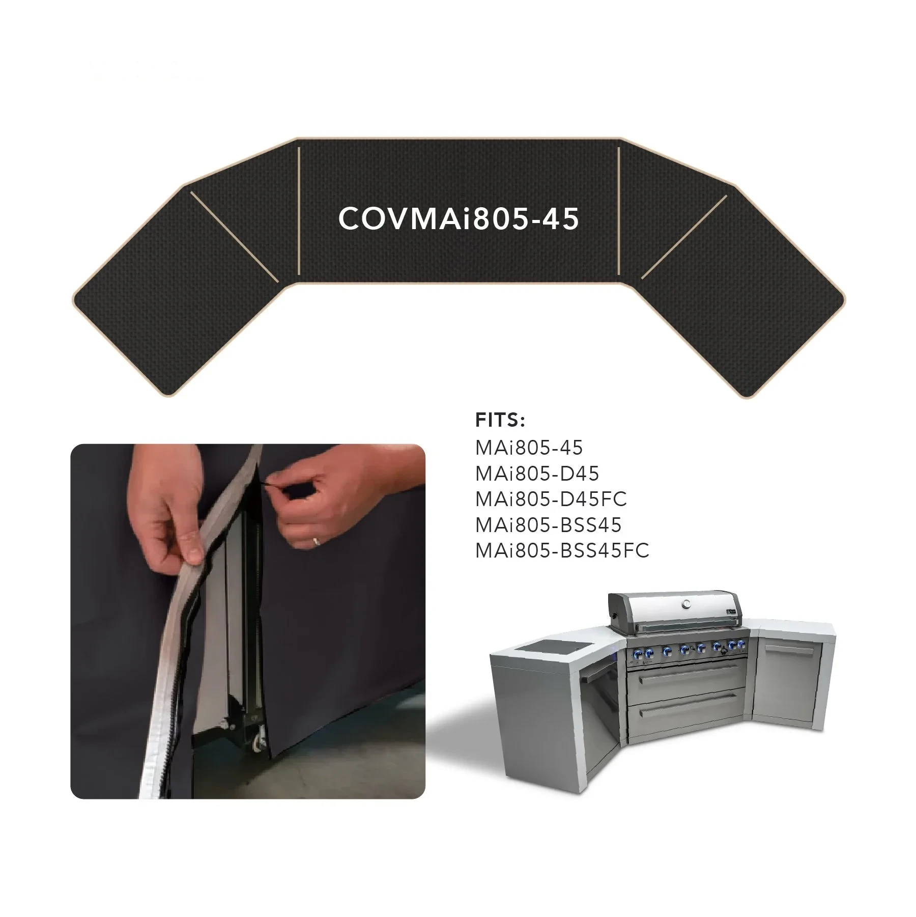Cover For 6-burner Island With 45-degree Corners COVMAI80545