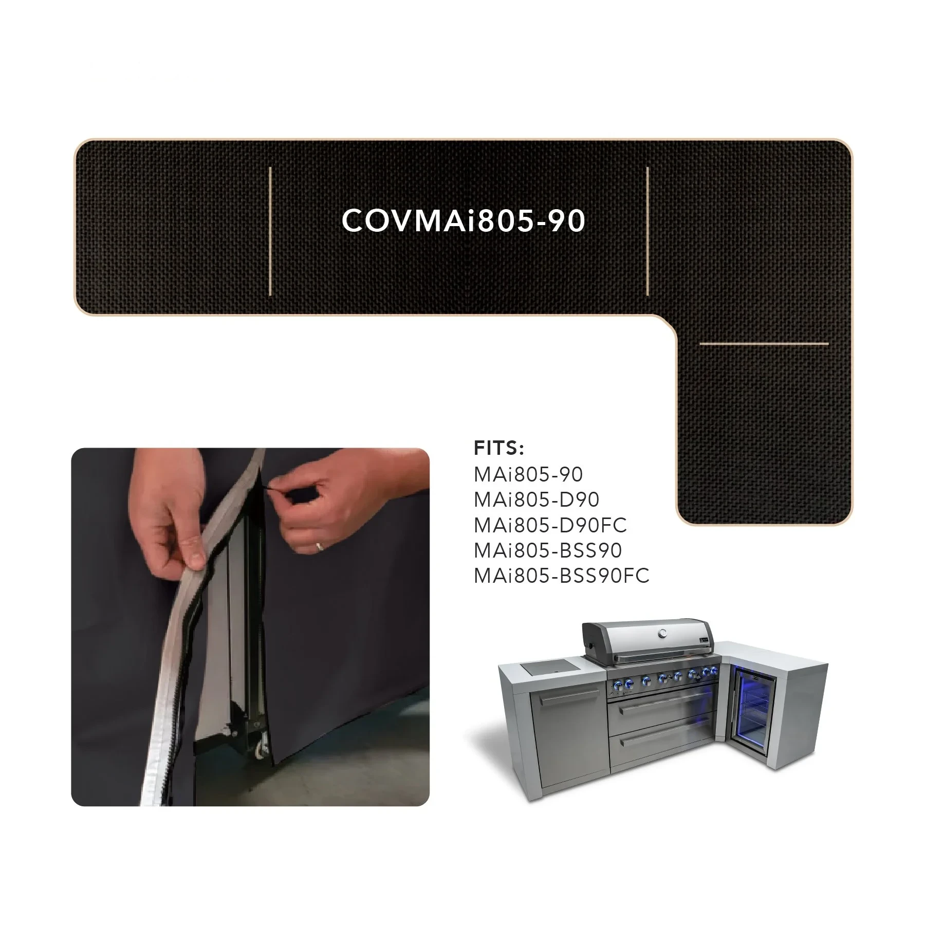 Cover For 6-burner Island With A 90-degree Corner COVMAI80590