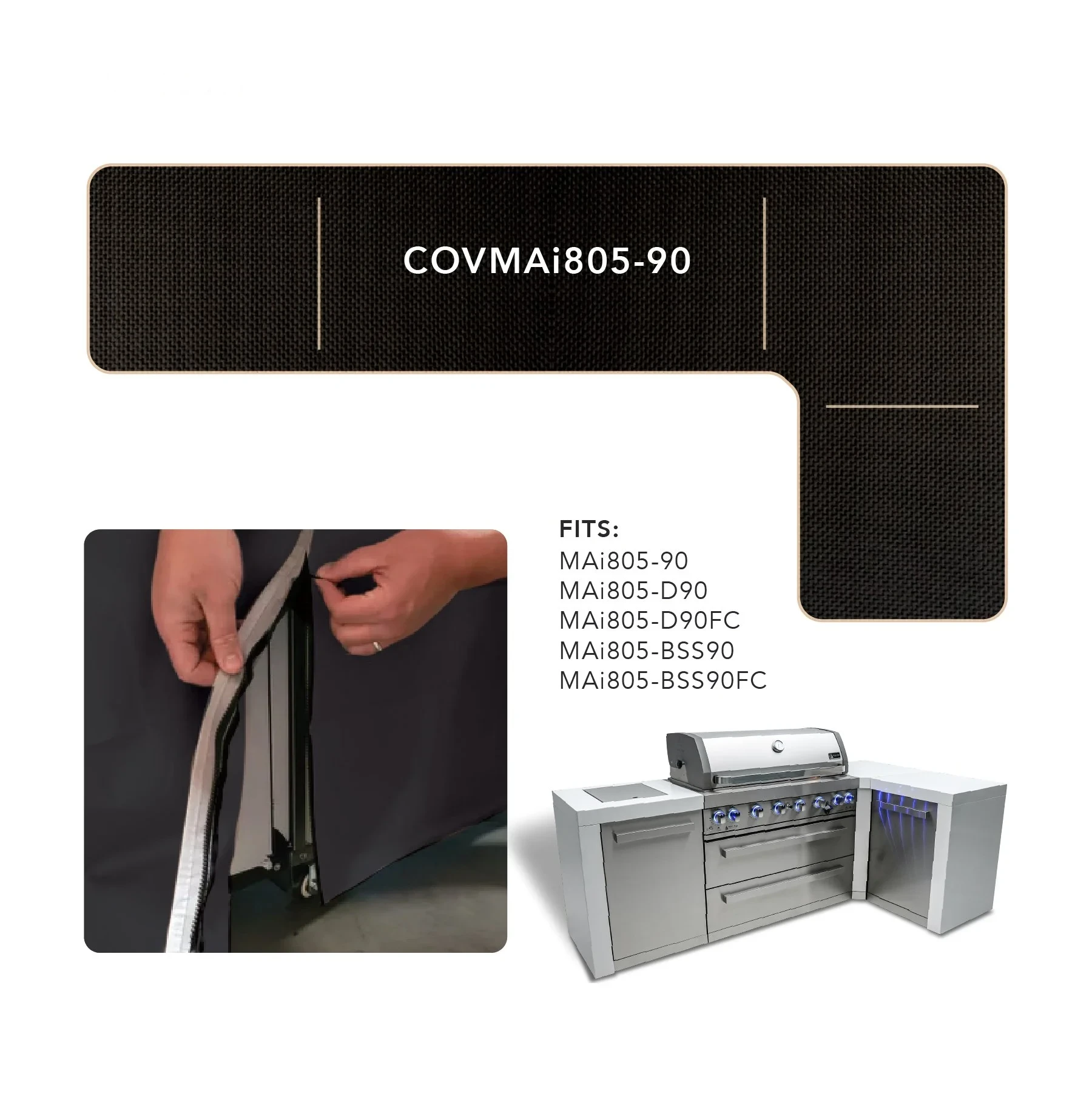 Cover For 6-burner Island With A 90-degree Corner COVMAI80590