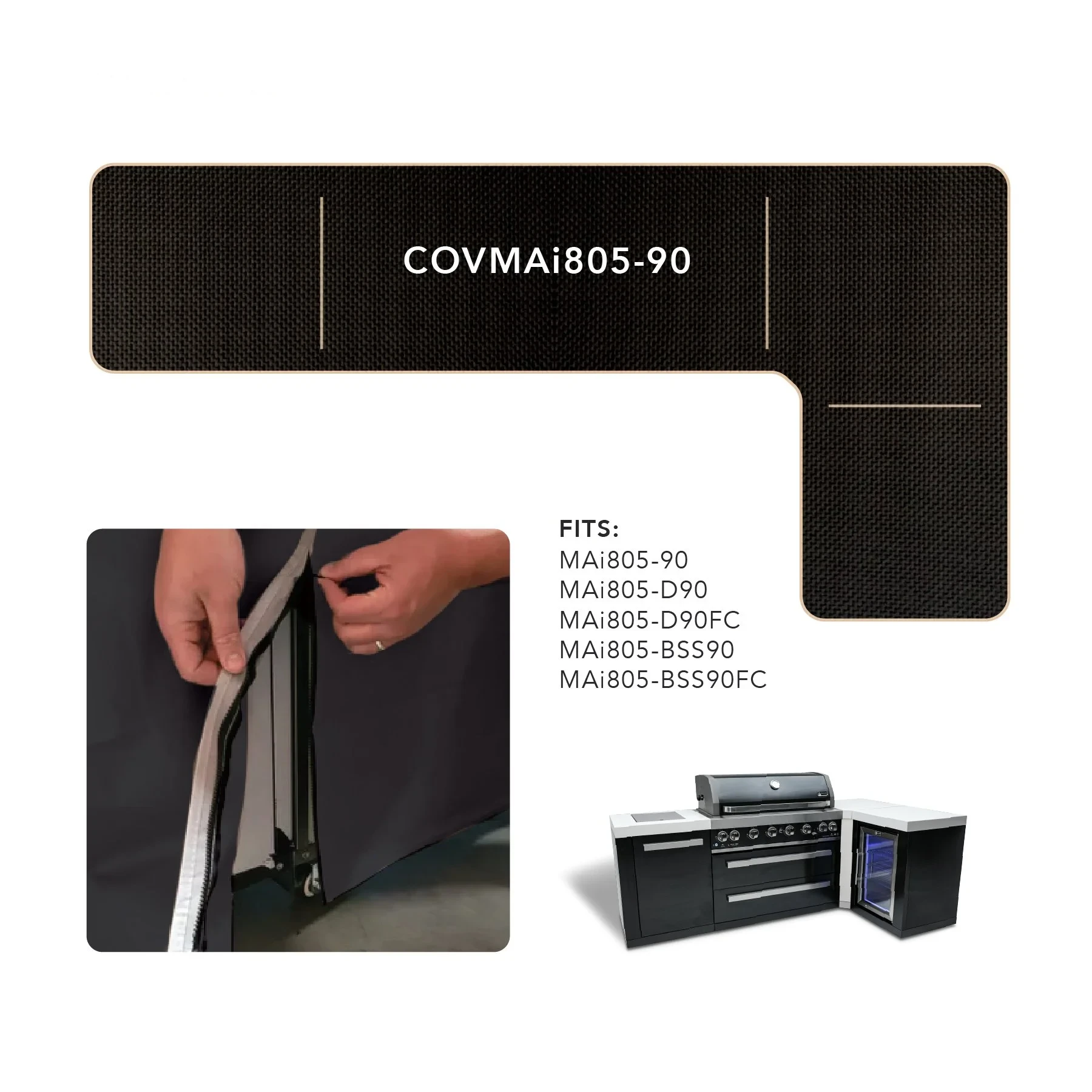 Cover For 6-burner Island With A 90-degree Corner COVMAI80590