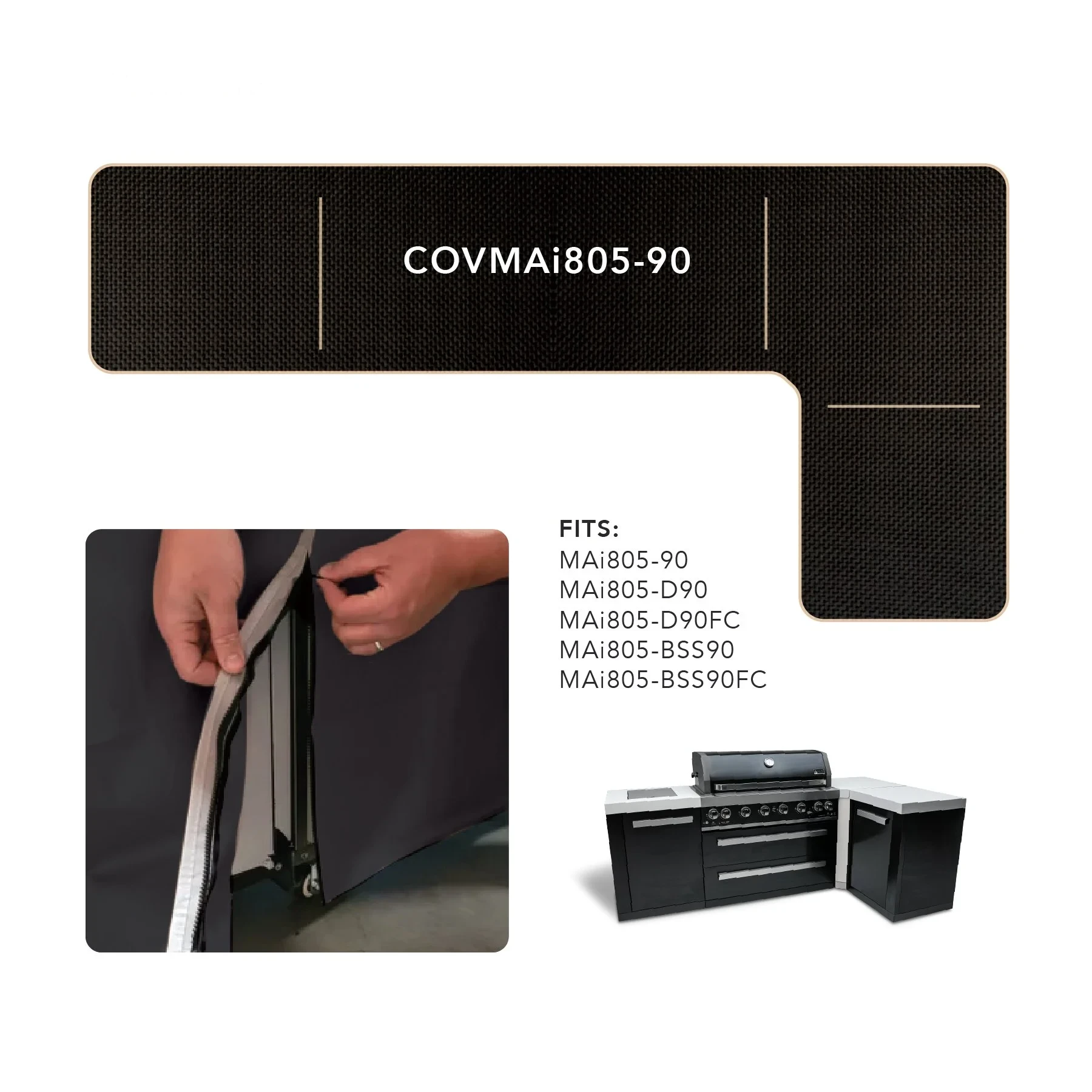Cover For 6-burner Island With A 90-degree Corner COVMAI80590