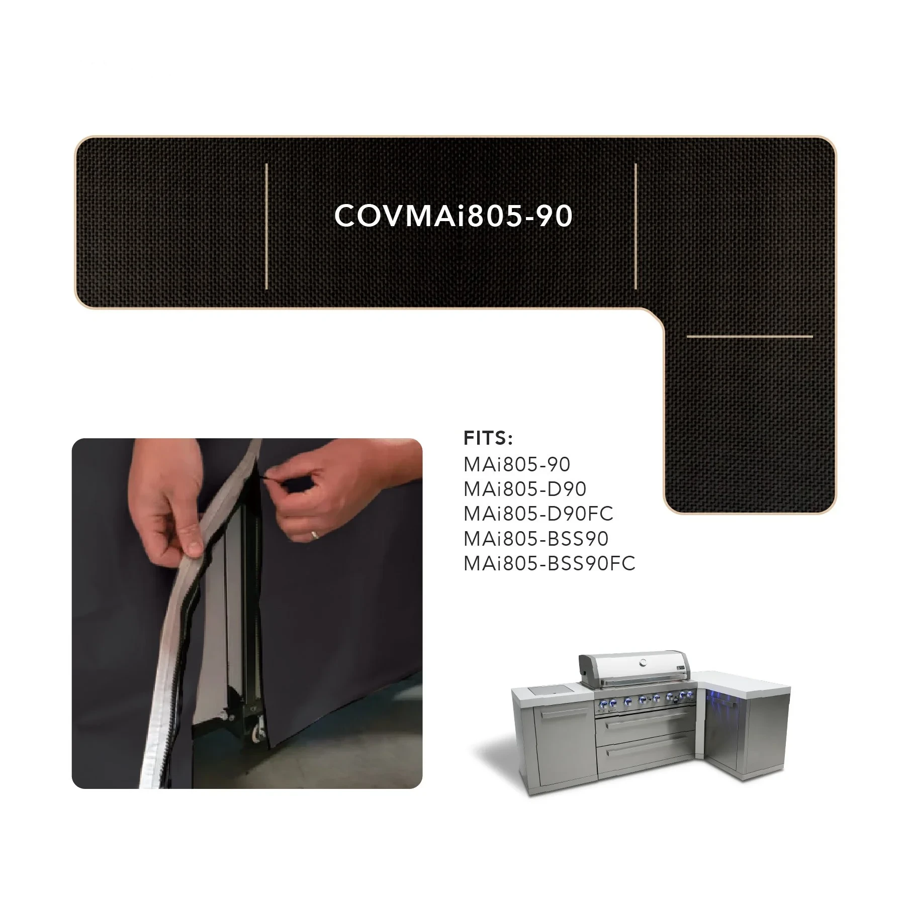 Cover For 6-burner Island With A 90-degree Corner COVMAI80590