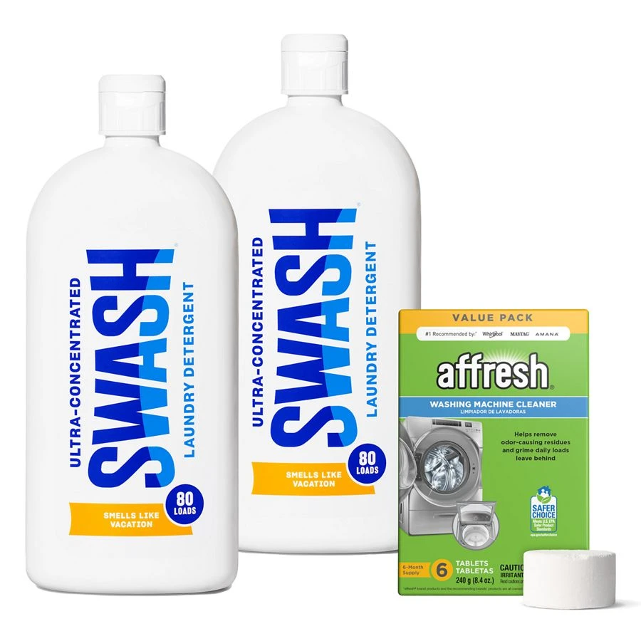 affresh® Washing Machine Cleaner Tablets - 6 Count, Swash® Smells Like Vacation Laundry Detergent (2) CPGB0006