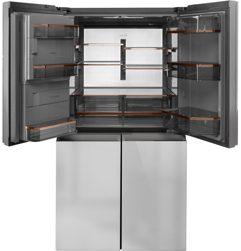 Café 27.4 Cu. Ft. Smart Quad-door Refrigerator In Platinum Glass CQE28DM5NS5