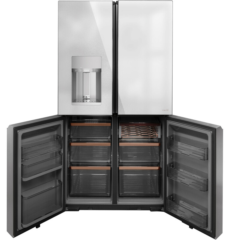 Café 27.4 Cu. Ft. Smart Quad-door Refrigerator In Platinum Glass CQE28DM5NS5