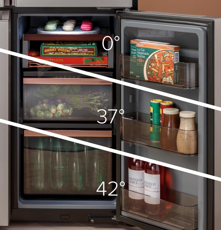 Café 27.4 Cu. Ft. Smart Quad-door Refrigerator In Platinum Glass CQE28DM5NS5