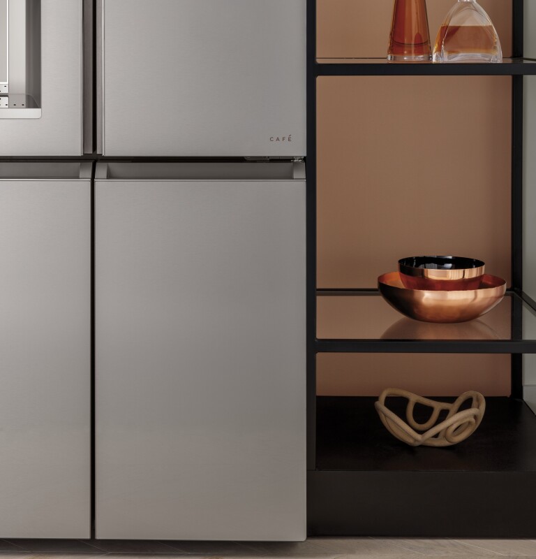 Café 27.4 Cu. Ft. Smart Quad-door Refrigerator In Platinum Glass CQE28DM5NS5
