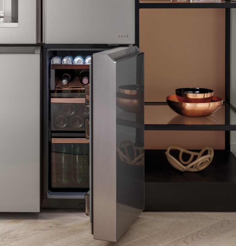 Café 27.4 Cu. Ft. Smart Quad-door Refrigerator In Platinum Glass CQE28DM5NS5