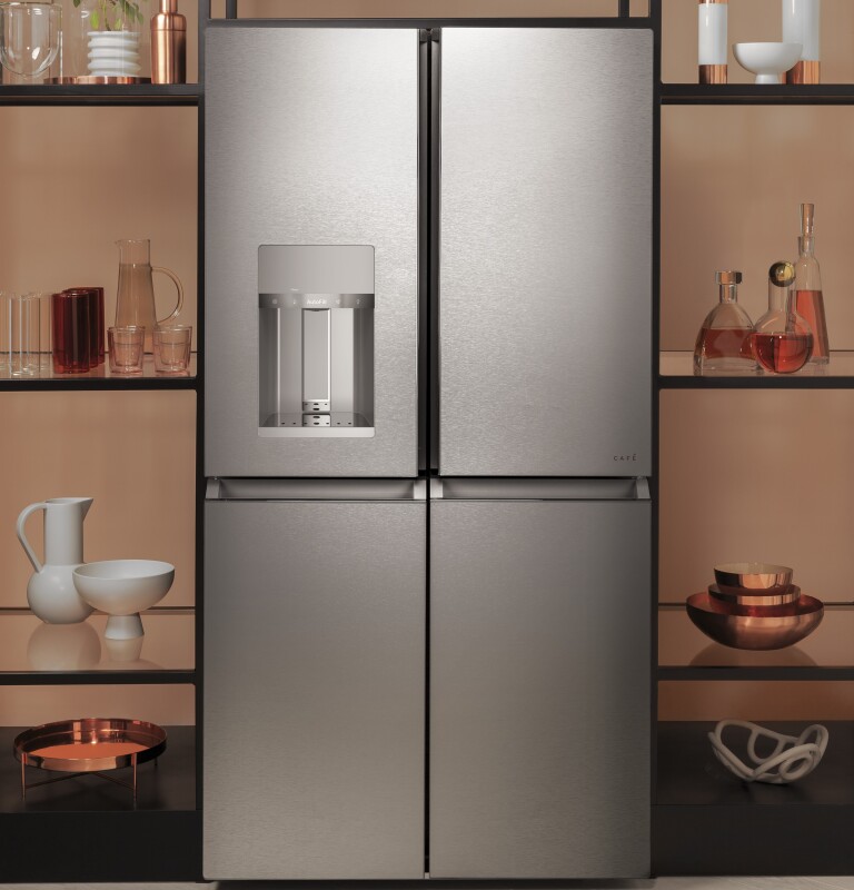 Café 27.4 Cu. Ft. Smart Quad-door Refrigerator In Platinum Glass CQE28DM5NS5