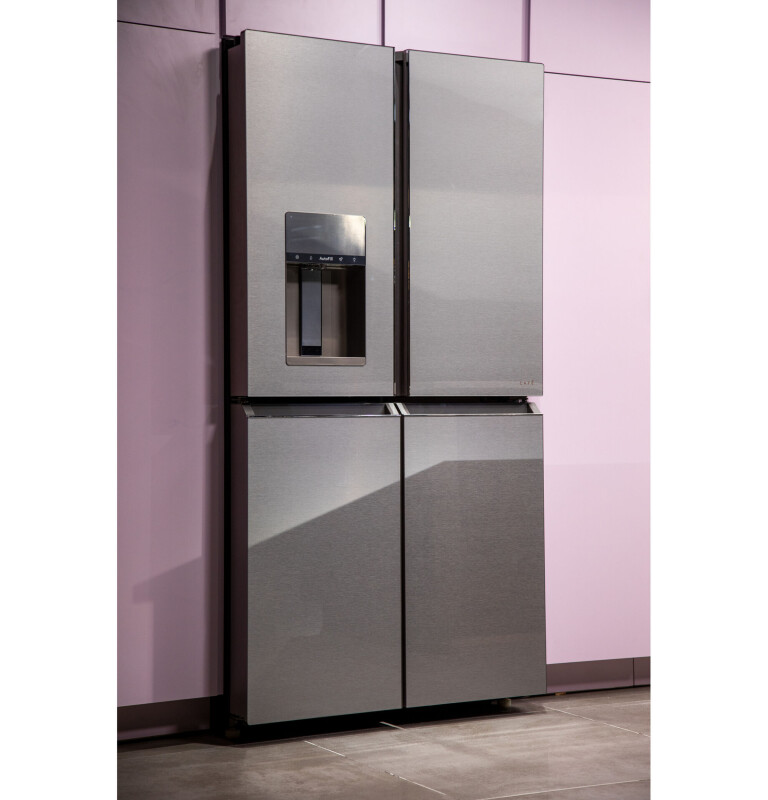 Café 27.4 Cu. Ft. Smart Quad-door Refrigerator In Platinum Glass CQE28DM5NS5